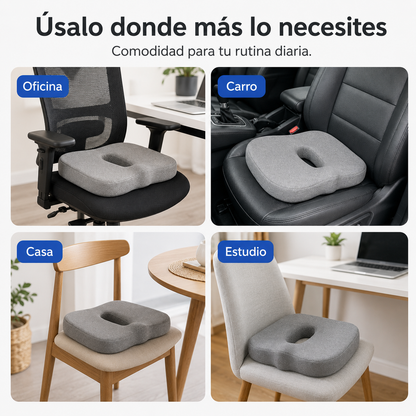 Cojín Ergonómico para Coxis con Espuma Viscoelástica – Alivia la Presión y Mejora tu Postura